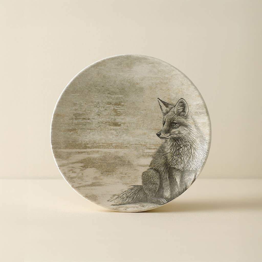 Dessertteller 21 cm aus Porzellan, Fuchs, LACHAT
