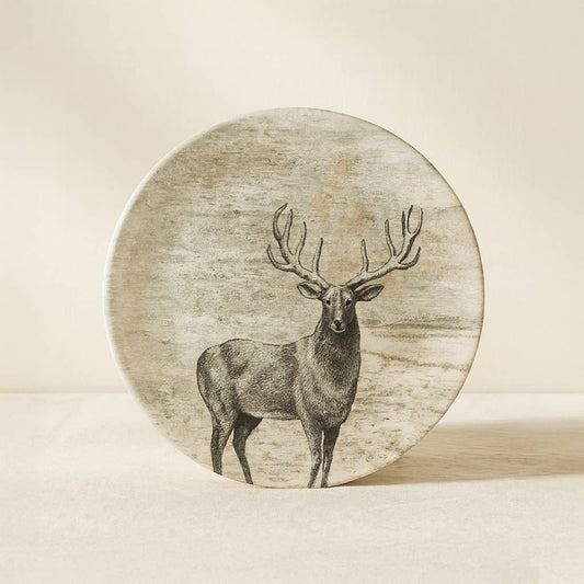 Flacher Porzellanteller 26 cm mit Hirsch LACHAT
